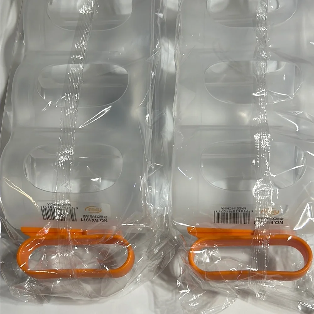 Two Clear Plastic Storage Organizer / Orange Handles